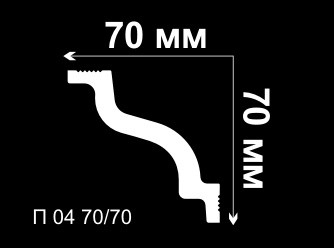 Плинтус потолочный Де-Багет П 04 70/70 2000х70х70 мм