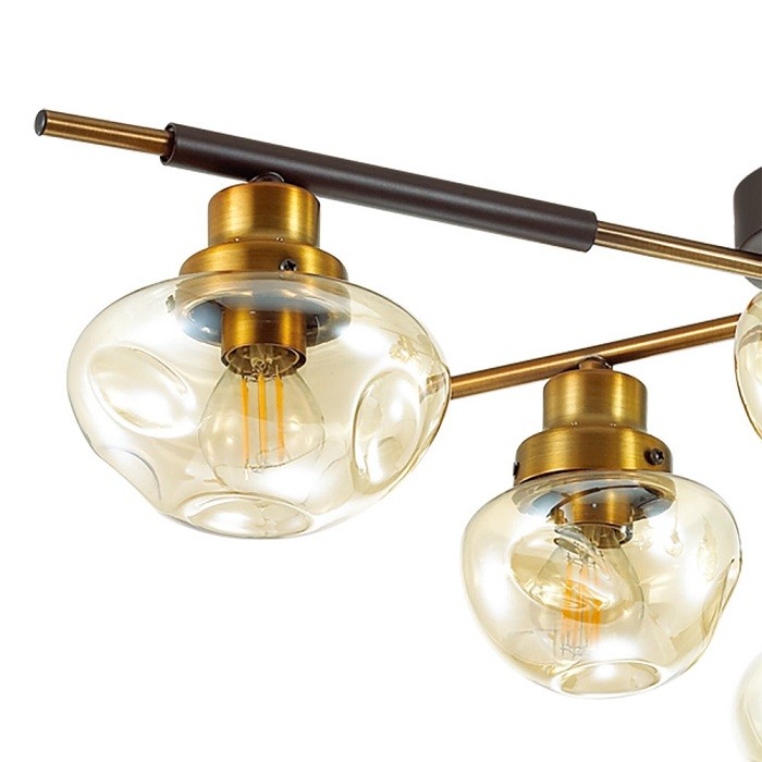 Люстра потолочная Lumion Yoshi 4405/6C коричневая/золотая E14 6х40W 220V