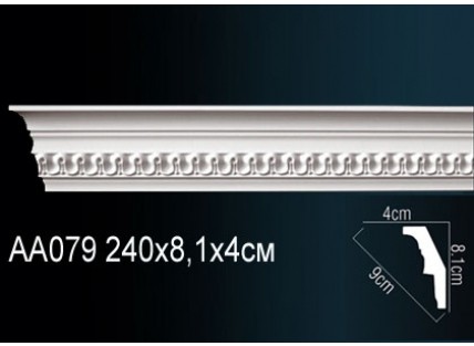 Карниз потолочный полиуретановый Перфект AA079F 2400х81х40 мм