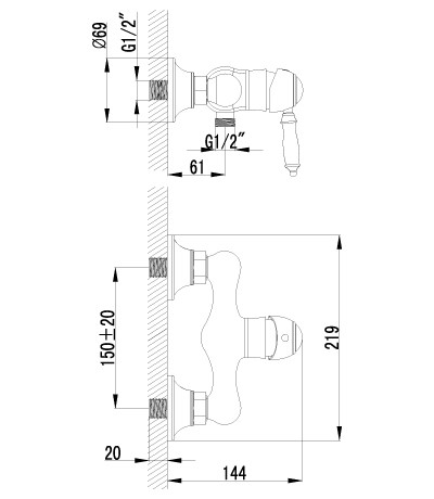 Смеситель для душа Lemark Villa LM4803B