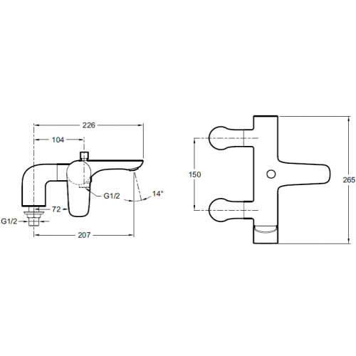 Смеситель на борт ванны Jacob Delafon Aleo E72283-CP