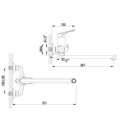 Смеситель для ванны Lemark Omega LM3151C