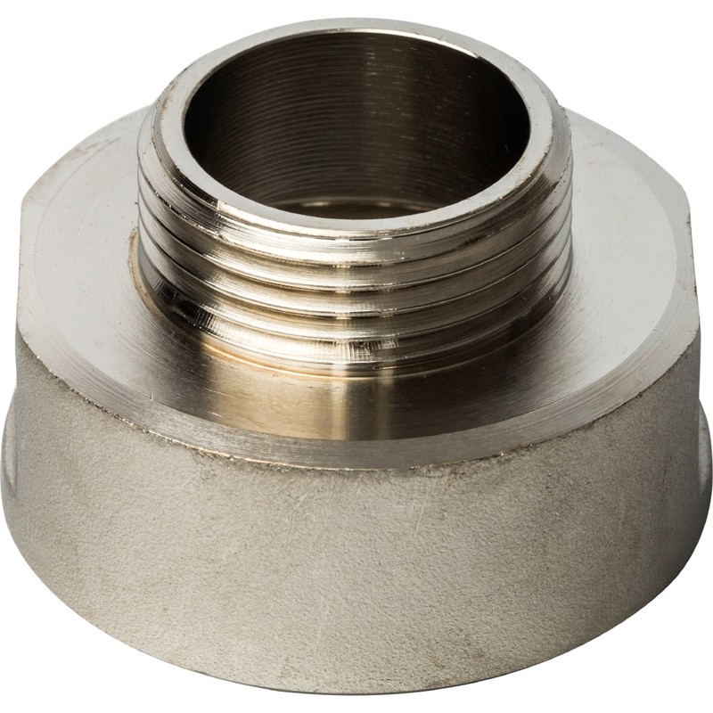 Переходник Stout SFT-0008-001121 1 1/2х1 дюйм никелированный с внутренней и наружной резьбой