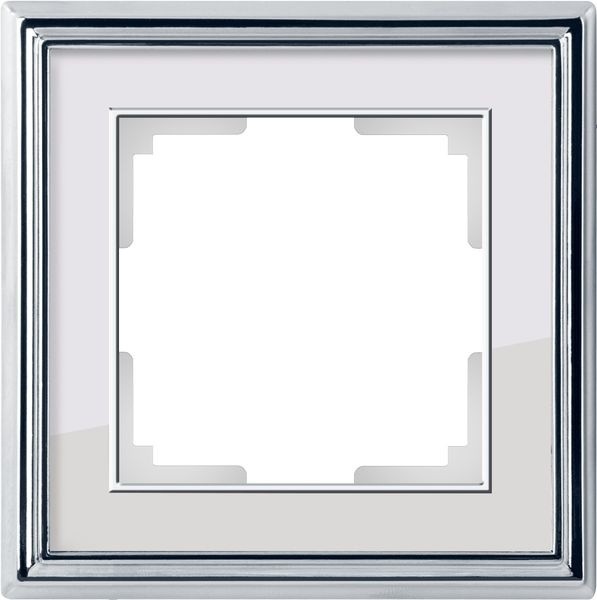 Рамка одноместная Werkel Palacio WL17-Frame-01 хром/белый