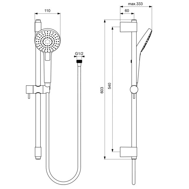 Душевой гарнитур Ideal Standard Idealrain Evo Round L3 B2233AA