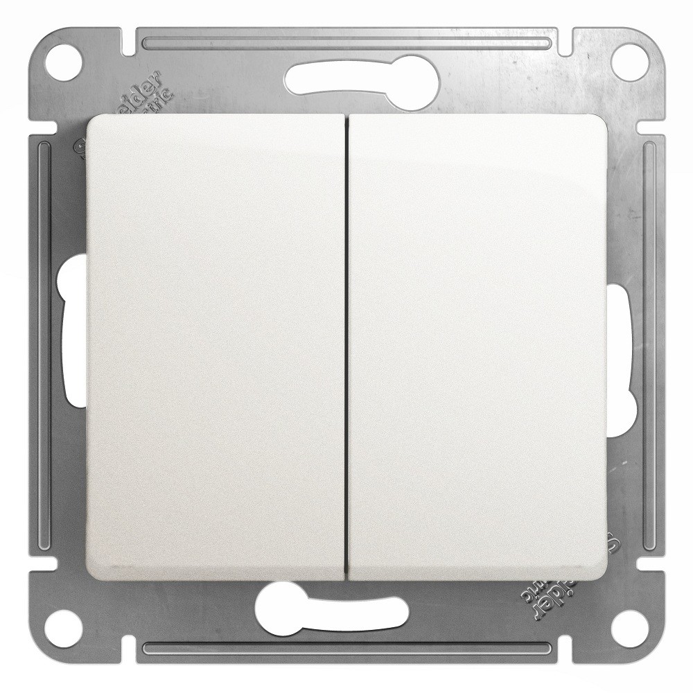 Механизм переключателя Schneider Electric Glossa GSL000665 двухклавишный перламутр