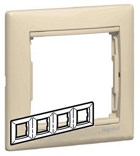 Рамка четырехместная Legrand Valena 774354 горизонтальная Слоновая кость