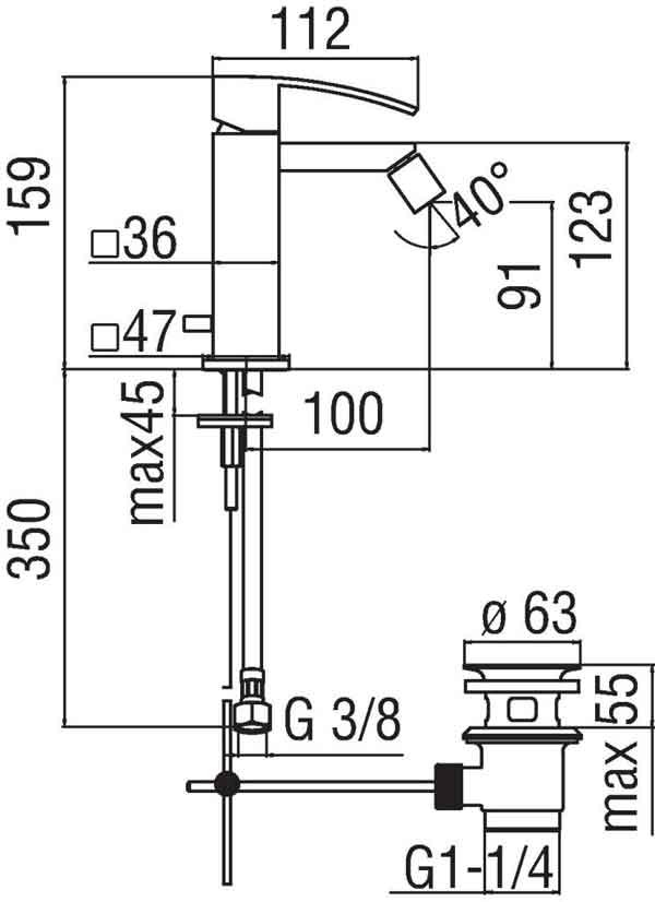 Смеситель для биде Nobili Ray RY00119/1CR