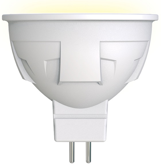 Лампа светодиодная Uniel Яркая LED-JCDR 6W/WW/GU5.3/FR PLP01WH матовая 3000K