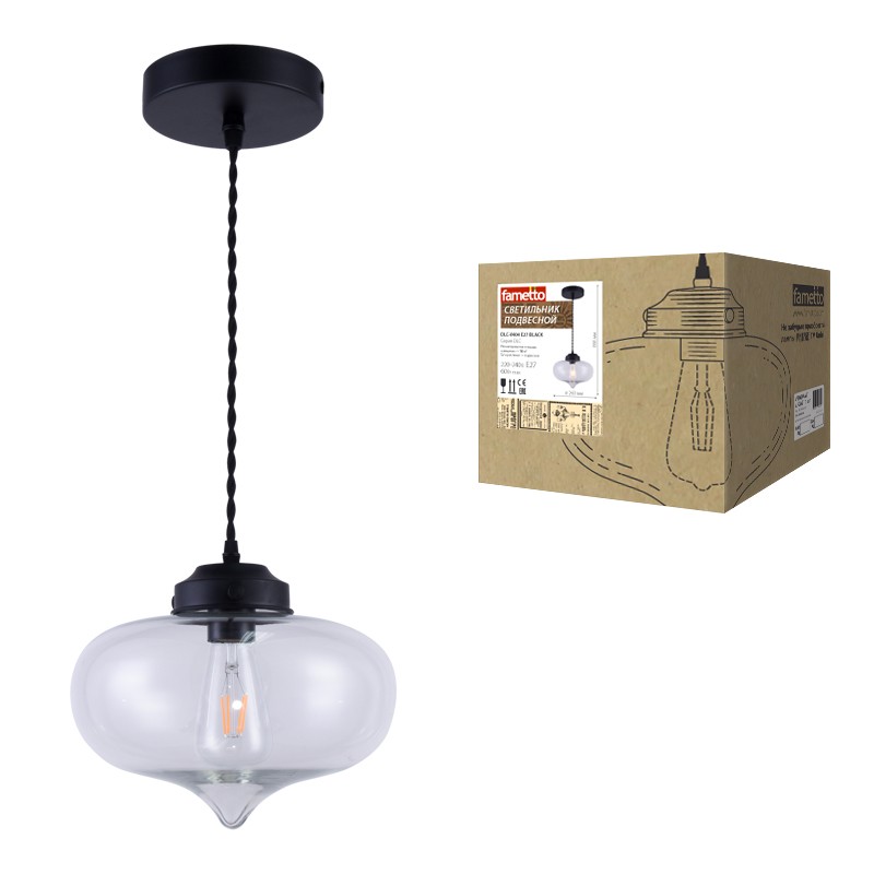 Светильник подвесной Fametto Vintage DLC-V404-1001 Black E27 60W 220V