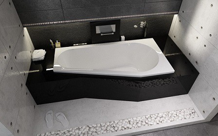 Ванна акриловая ассиметричная Riho Delta 150x80 см L 