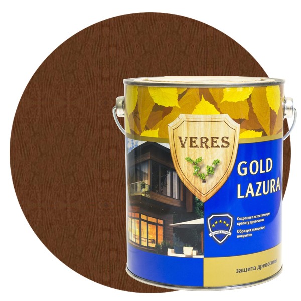 Пропитка для древесины Veres Gold Lazura № 8 Дуб темный 2,7 л
