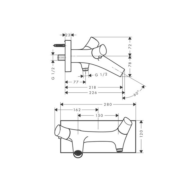 Термостат для ванны Hansgrohe Axor Starck Organic 12410000