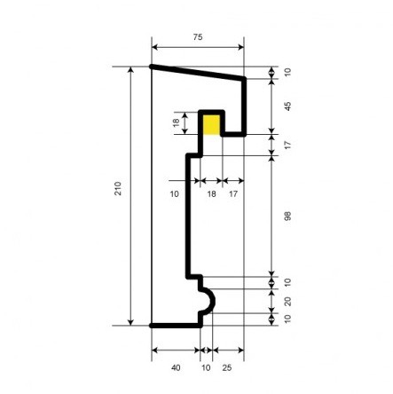 Молдинг фасадный из полистирола Leptonika MC 309 LED 2 м