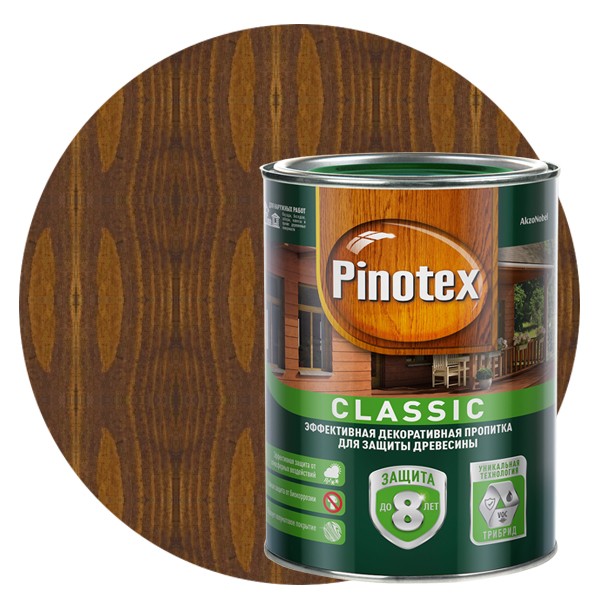 Пропитка для древесины Pinotex Classic Орех 1 л