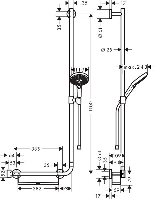Душевой гарнитур Hansgrohe Raindance Select S 120 26326000