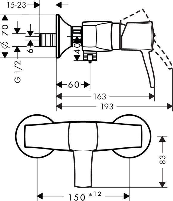 Смеситель для душа Hansgrohe Metropol 31360090