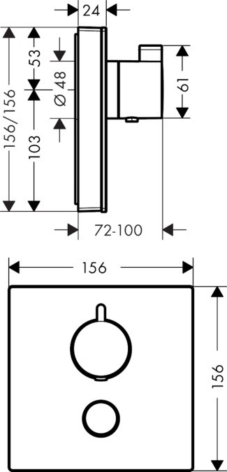 Термостат для душа Hansgrohe ShowerSelect Highflow 15735400