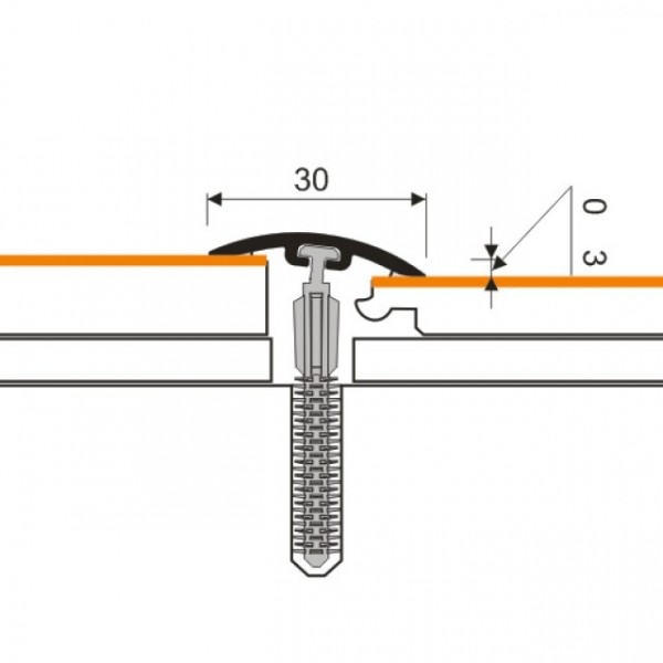 Порожек ПВХ Myck D-P0300-5Р Ясень 1000х30 мм