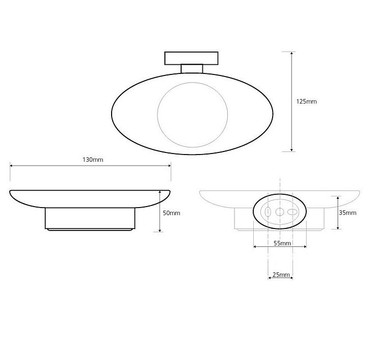 Мыльница стеклянная Bemeta Oval 118408021 хром