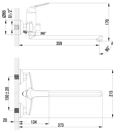 Смеситель для ванны Lemark Plus Advance LM1251C