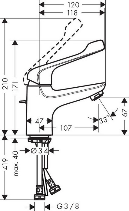 Смеситель для раковины Hansgrohe Novus Care 71920000
