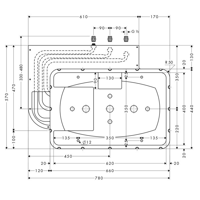 Скрытая часть душа Hansgrohe Raindance Rainmaker 28414180