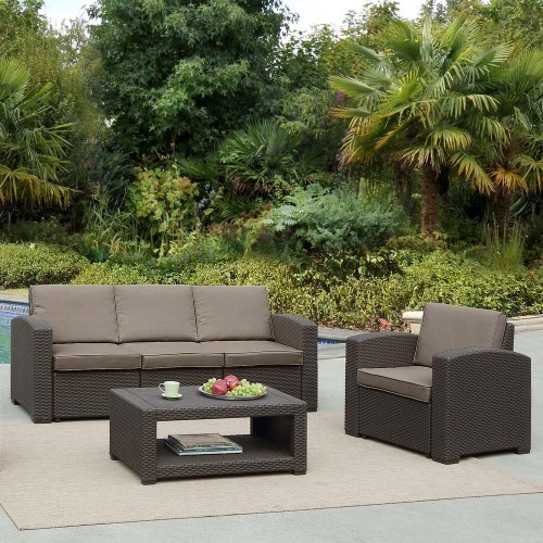 Лаунж зона Афина-Мебель AFM-3017B Dark Brown темно-коричневая