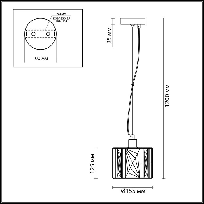 Светильник подвесной Odeon Light Brittani 4119/1 хром E14 40W