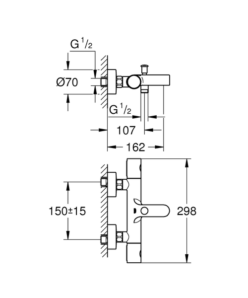 Термостат для ванны Grohe Grohtherm 1000 Cosmopolitan M 34215002