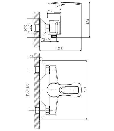 Смеситель для душа Rossinka T40-41