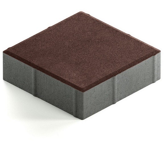 Тротуарная плитка Steingot Практик 60 из серого цемента с частичным прокрасом квадрат темно-коричневая 200х200х60 мм