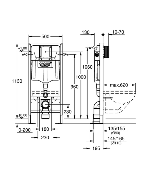 Система инсталляции для унитаза Grohe Rapid SL 38584001