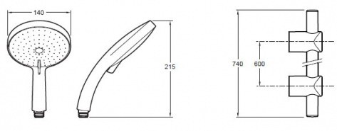 Душевой гарнитур Jacob Delafon Citrus E12980-CP