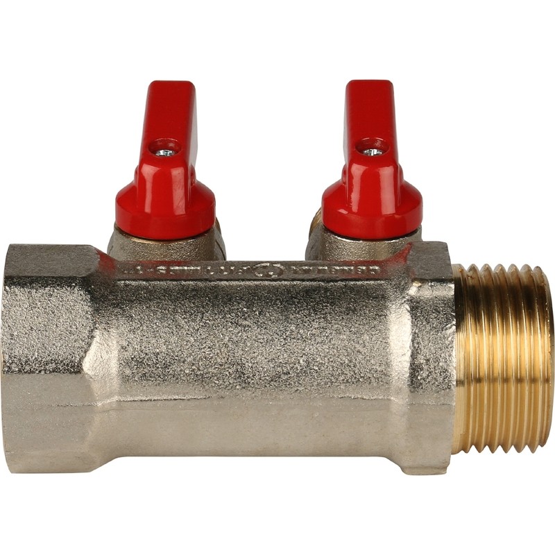 Коллектор с шаровыми кранами Stout SMB 6200 341202 на 2 выхода 1/2 дюйма 