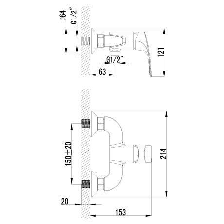 Смеситель для душа Lemark Plus Shape LM1703C