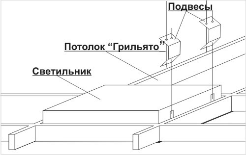Светодиодный светильник DMS Грильято DMS-GV-060-DS4-OP с рассеивателем 60 Вт 4200 К