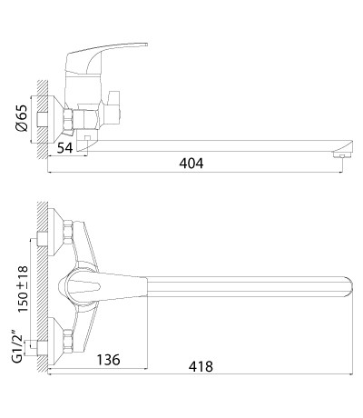 Смеситель для ванны Rossinka D40-32