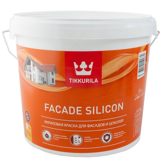 Краска фасадная Tikkurila Facade Silicon база VVA глубокоматовая 2,7 л