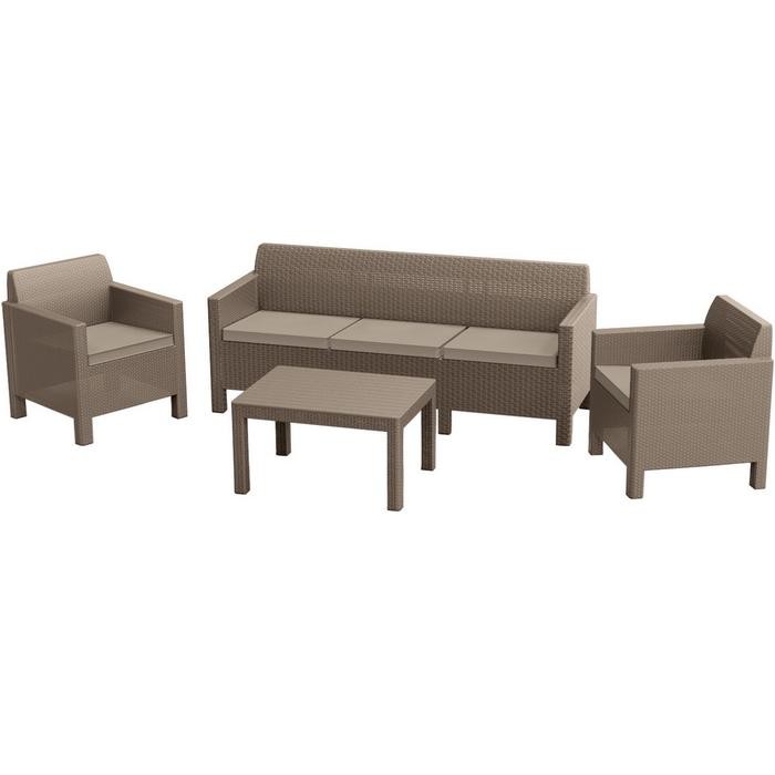 Комплект мебели Allibert Orlando set with 3 seat sofa капучино - песочный