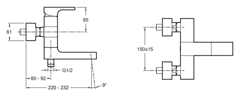 Смеситель для ванны Jacob Delafon Strayt E45370-CP  
