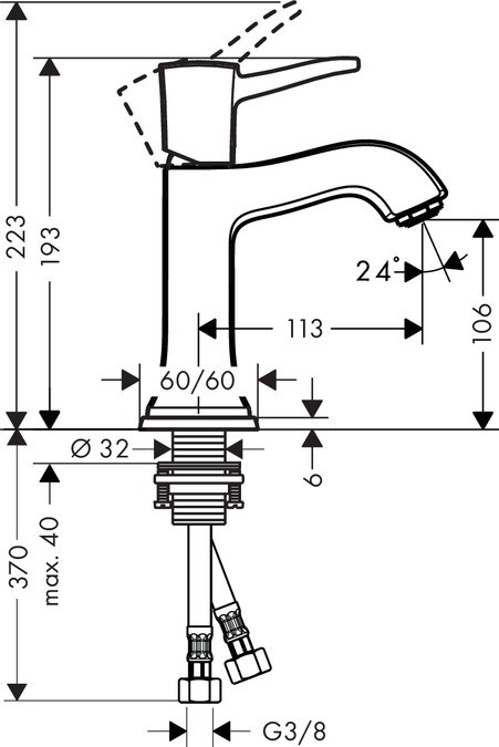 Смеситель для раковины Hansgrohe Metropol Classic 31301090 хром/золото