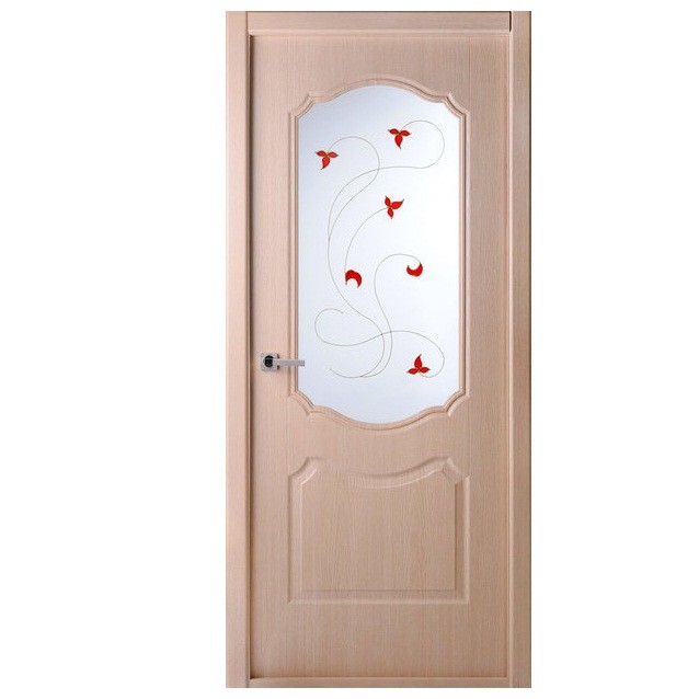 Дверное полотно Belwooddoors Перфекта Клен серебристый стекло мателюкс белый витраж 2000х600 мм