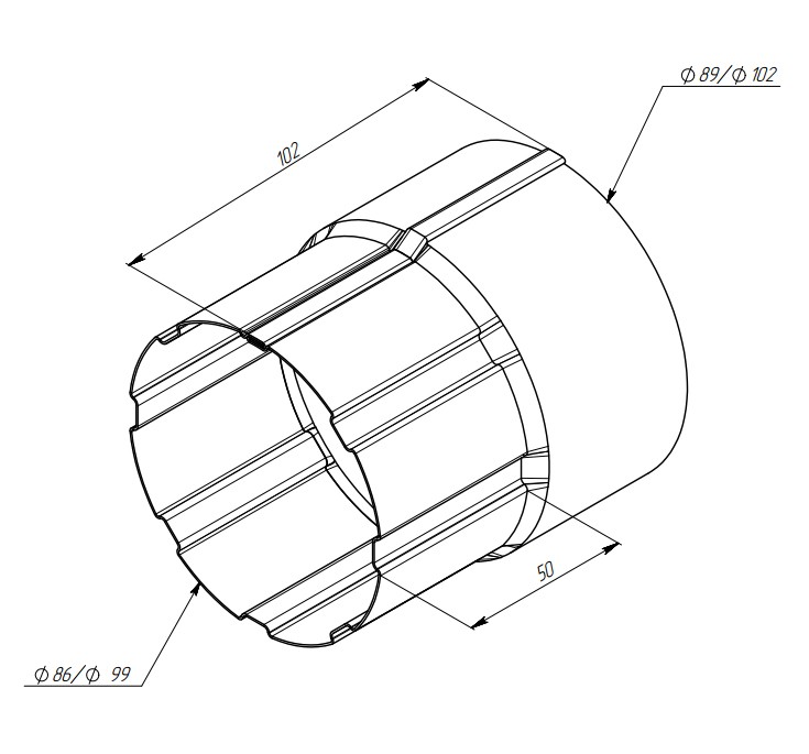 Соединитель трубы Grand Line D125/90 мм RAL 9003 белый