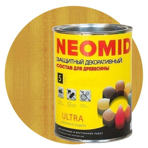 Пропитка для древесины Neomid Bio Color Ultra Калужница 0,9 л
