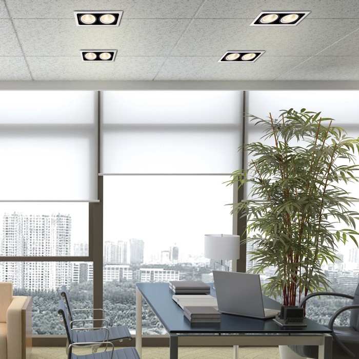 Светильник встраиваемый светодиодный Novotech Gesso 358038 белый/черный 2х32W 220V