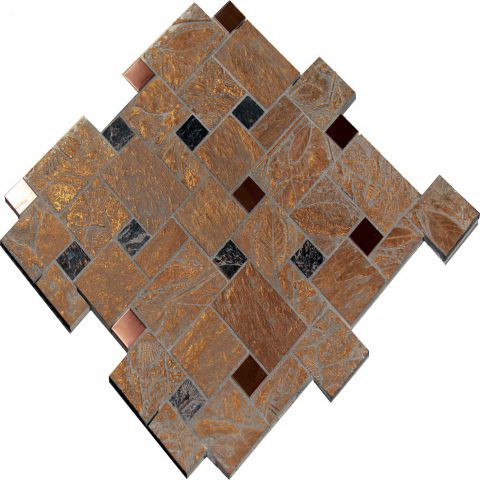 Мозаика из агломерата и металла Natural Gelos FBY-31