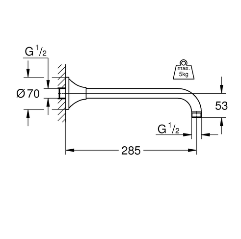 Кронштейн душевой Grohe Rainshower Grandera 27986000