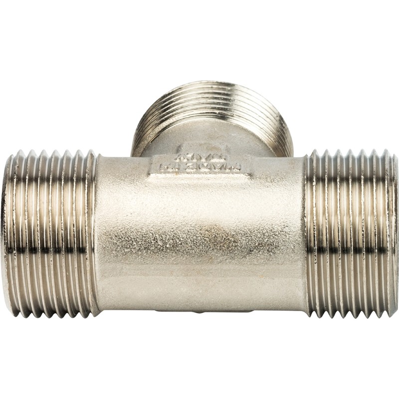 Тройник Stout SFT-0018-000111 1х1х1 дюйм никелированный с наружной резьбой