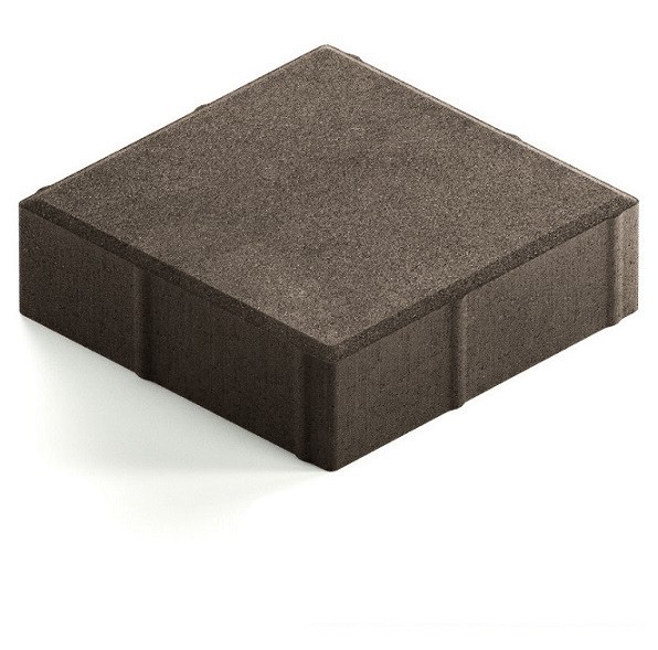 Тротуарная плитка Steingot Практик 60 из серого цемента с полным прокрасом квадрат темно-серая 200х200х60 мм